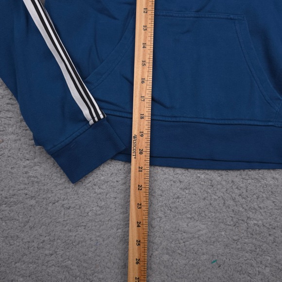 Adidas Pullover Sweatshirt 1/4 Zip 3 Stripe Athletic Blue Casual Top Small - Picture 5 of 6